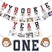 Geyee 2 Pcs 1st Monthly Photo Baseball Birthday Banner Rookie of the Year 1st Birthday Banner Year Picture One High Chair Sports Party Supplies Shower Decorations - Image 2