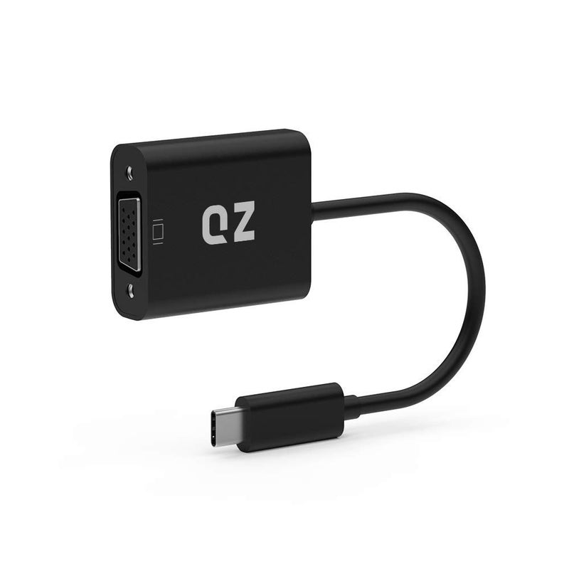 QZ Type C to VGA Converter, USB C to VGA for USB-C Phone Laptop and PC 1920x1200 60Hz [Thunderbolt-3 Compatible] - Image 1