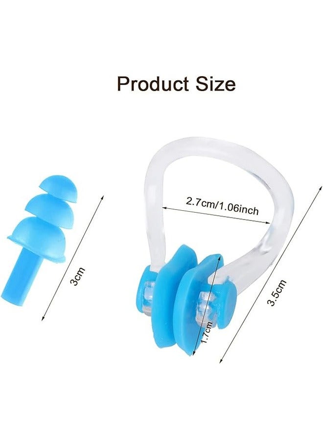 6 Packs Kids Swimming Nose Clips Swimming Earplugs Silicone Earplugs Protection Kit Swimming Training Protector Pegs for Swimming Men Women Adult Children Beginners - Image 2
