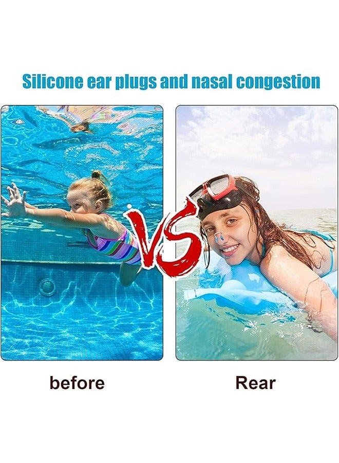 6 Packs Kids Swimming Nose Clips Swimming Earplugs Silicone Earplugs Protection Kit Swimming Training Protector Pegs for Swimming Men Women Adult Children Beginners - Image 3