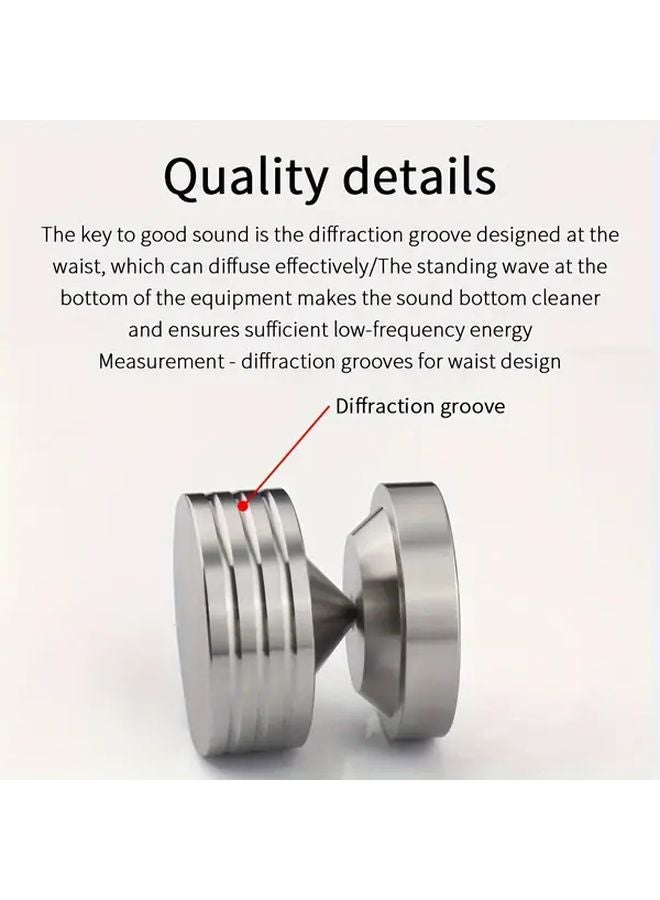 4 Pcs Speaker Stand Pads 304 Steel Shock Absorber Feet Trumpet Size Conical Floor - Image 4