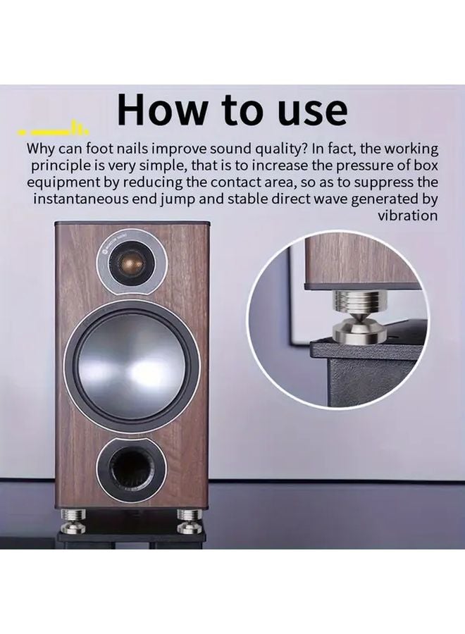 4 Pcs Speaker Stand Pads 304 Steel Shock Absorber Feet Trumpet Size Conical Floor - Image 5