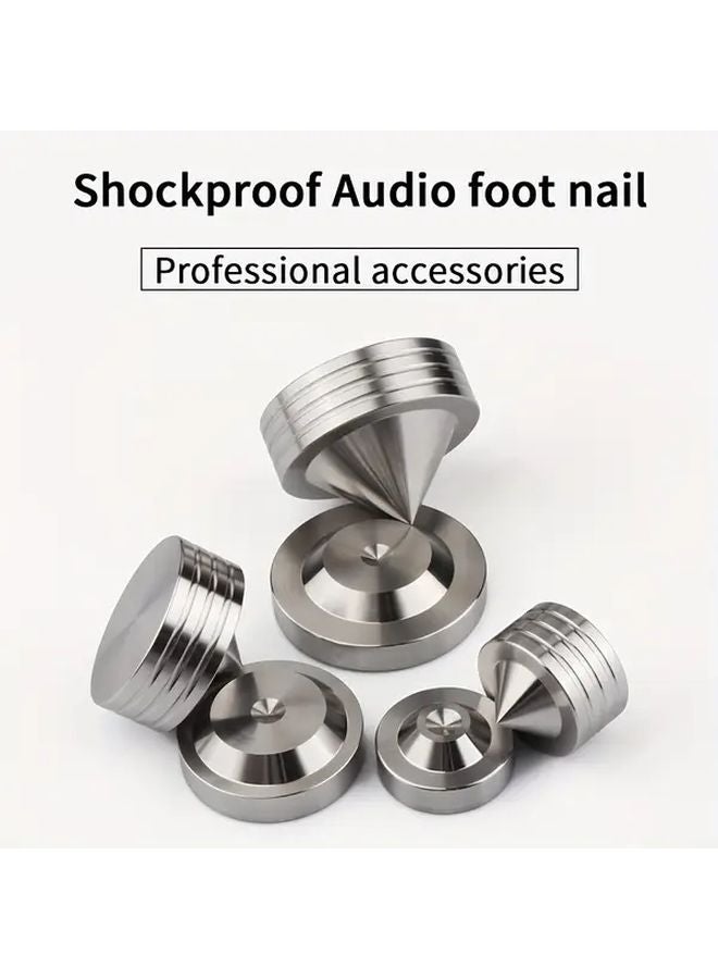 4 Pcs Speaker Stand Pads 304 Steel Shock Absorber Feet Trumpet Size Conical Floor - Image 2