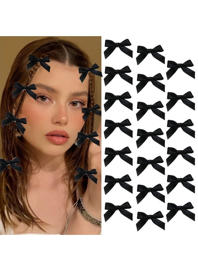 20 قطعة من مشابك الشعر اللطيفة على شكل فيونكة صغيرة من الساتان لإكسسوارات الشعر للنساء والفتيات - Image 1