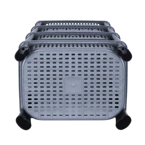 FOROLY Multipurpose Foldable Plastic Storage Rack Basket Stand for Home, Office and Kitchen (Grey, 3 Layer) - Image 5