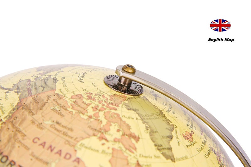 Exerz 12" World Globe Antique Metal Arc and Base Bronzed colour - Educational Geographic Earth Globe - Modern Map in Vintage Color - Image 4