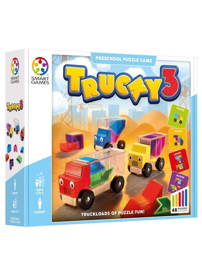SmartGames Smart Games - Trucky 3, Preschool Puzzle Game with 48 Challenges, 3+ Years - Image 3