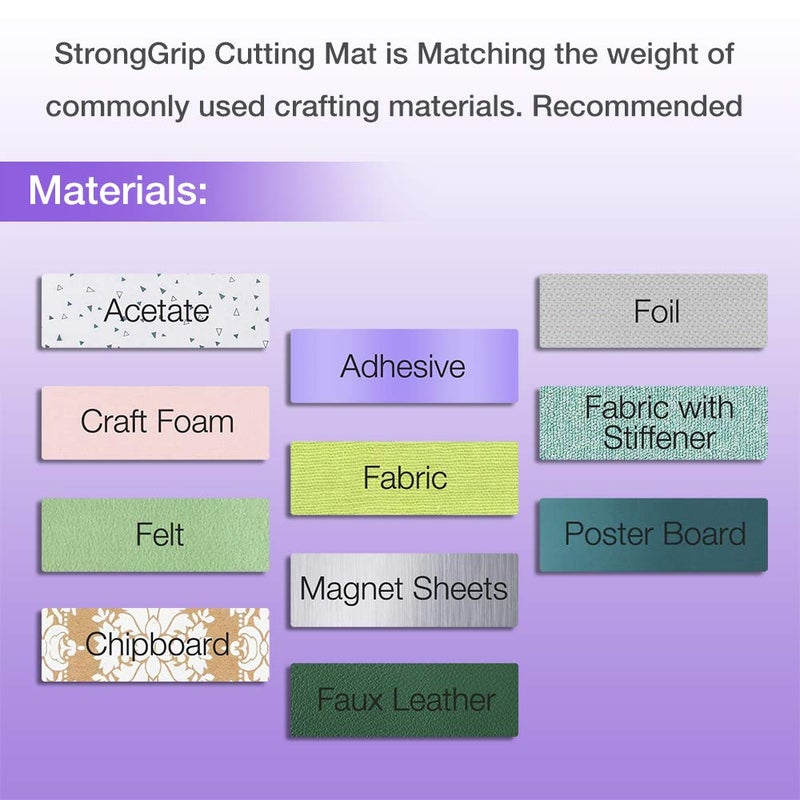 REALIKE StrongGrip Cutting Mat Compatible with Cricut Maker 3/Maker 4/Maker/Explore 3/4/Air 2/Air/One(3 Mats,12x24 inch) Purple Strong Adhesive Non-Slip Cut Mats for Crafts - Image 5