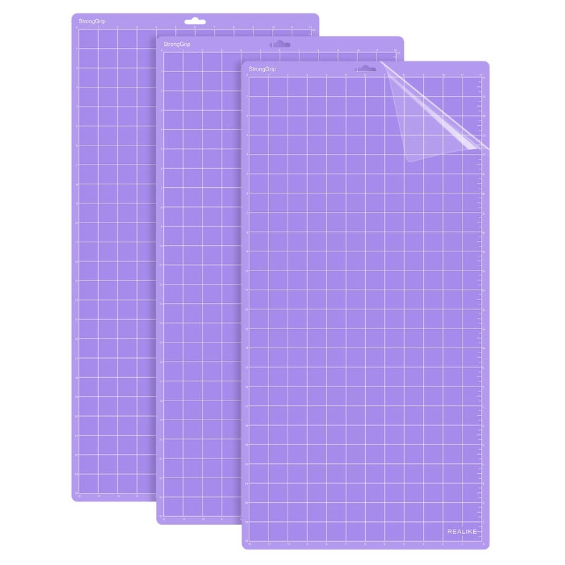 REALIKE StrongGrip Cutting Mat Compatible with Cricut Maker 3/Maker 4/Maker/Explore 3/4/Air 2/Air/One(3 Mats,12x24 inch) Purple Strong Adhesive Non-Slip Cut Mats for Crafts - Image 1