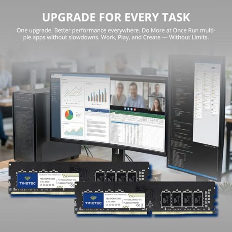 Premium DDR4 3200MHz PC4-3200AA PC4-25600 UDIMM Desktop RAM 288-Pin 1.2V CL22 Non-ECC Unbuffered DIMM Memory Module Upgrade - Image 4