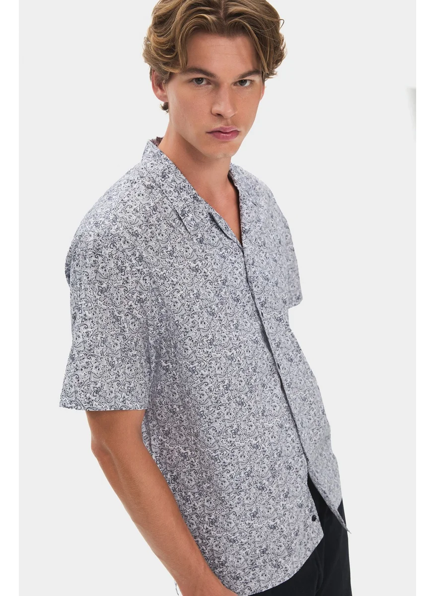 JUNE Exclusive Men's Short Sleeve Patterned Shirt