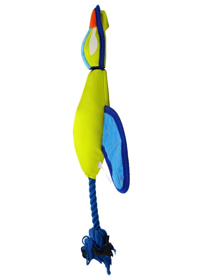 Nerf Dog 16.5in Nylon Ultraplush Crinkle Wing Launching Duck Dog Toy - Green/Light Blue - Image 3