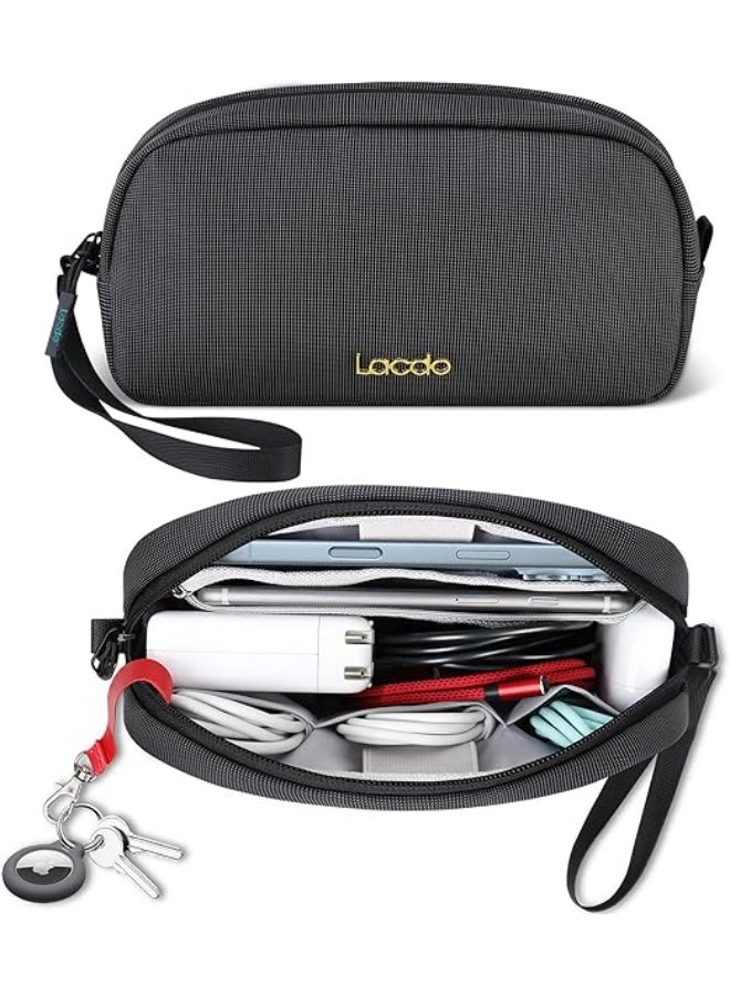 Lacdo Electronics Organizer Travel Case, Travel Bag Cable Organizer for Essentials, Water Resistant Tech Accessories Carry Storage for Cord, Phone, Cables, Airpods, USB Flash Drive, Daily Items, - Image 1