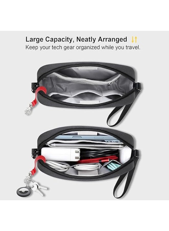 Lacdo Electronics Organizer Travel Case, Travel Bag Cable Organizer for Essentials, Water Resistant Tech Accessories Carry Storage for Cord, Phone, Cables, Airpods, USB Flash Drive, Daily Items, - Image 5