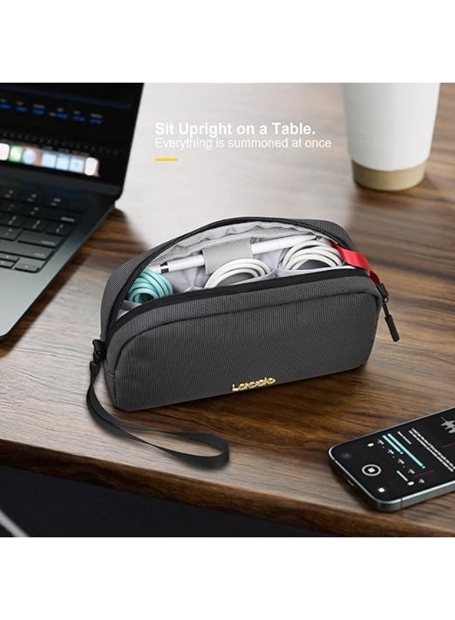 Lacdo Electronics Organizer Travel Case, Travel Bag Cable Organizer for Essentials, Water Resistant Tech Accessories Carry Storage for Cord, Phone, Cables, Airpods, USB Flash Drive, Daily Items, - Image 2