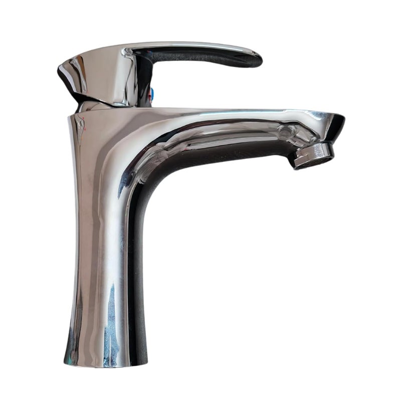NEW WARE New Ware CP ABS 2 in 1 Short Body Basin Mixer with 18 Connection Pipe Single Lever Hot Cold Water Mixer Tap for Kitchen Sink Wash Basin Tap Bathtub Water Faucet Tap for Bathroom Home - Image 1