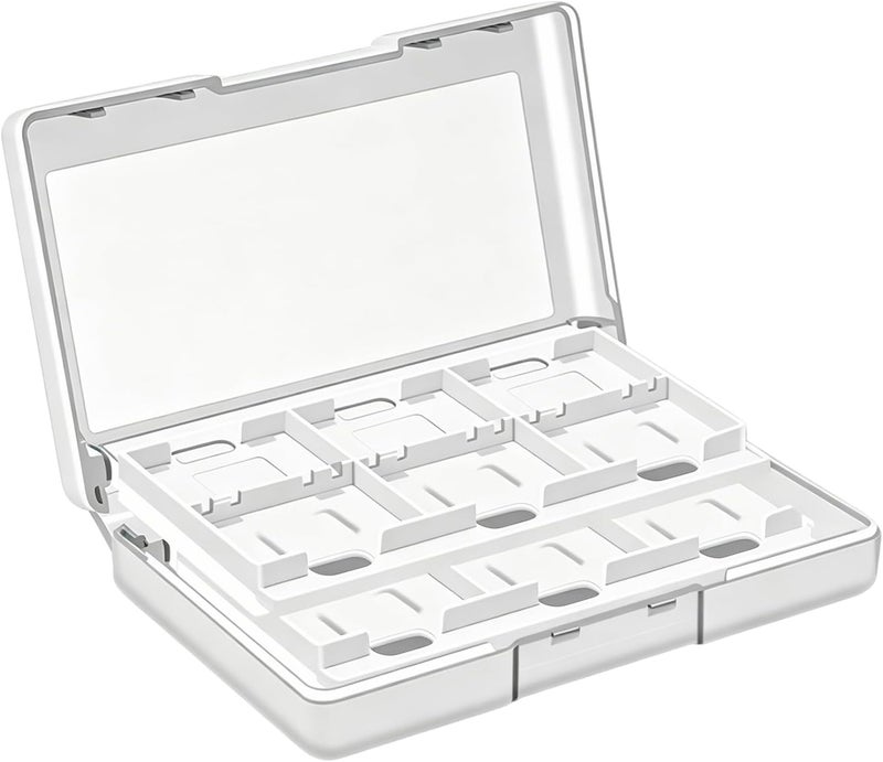 KlsyChry Kailisen Game Card Case for Nintendo Switch, Protective PC Hard Shell Portable Storage Box with 24 Game Slots Holder Cartridges fits Nintendo Switch - White - Image 1