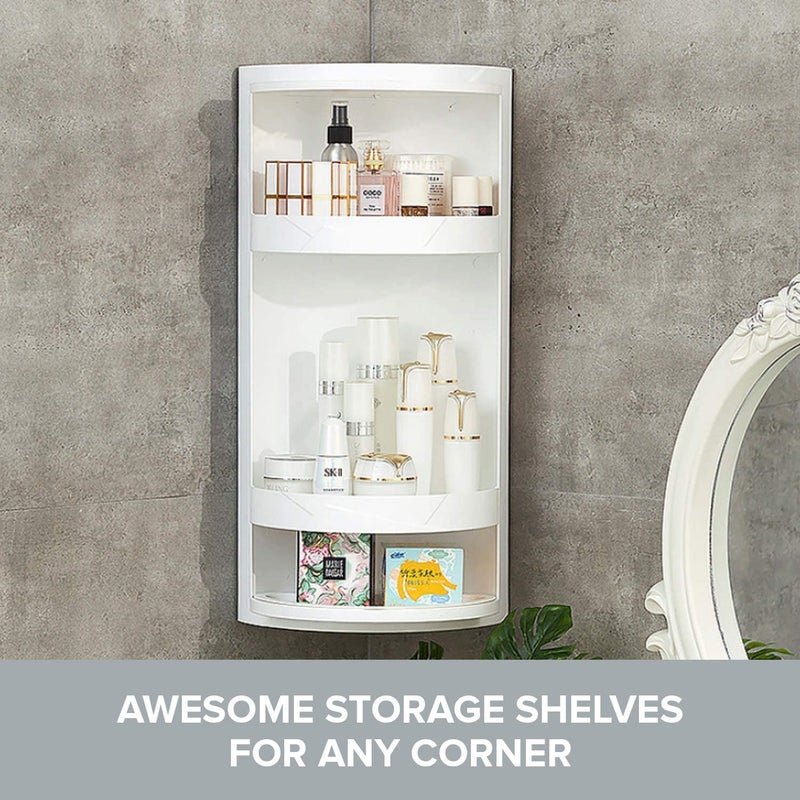 Olpad Bathroom 360 Degree Rotating Corner Shelf 3 Layers Storage Cabinet Kitchen Towel Holder MultiLayer Storage Rack Big - Image 4