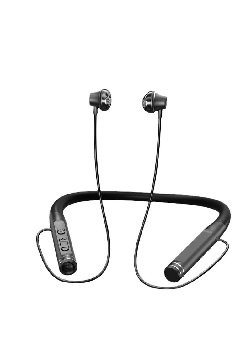 Neck Sports Wireless Bluetooth Headphones Binaural Running Noise Canceling Subwoofer Headphones (Black) - Image 1