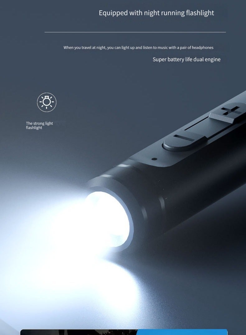 Neck Sports Wireless Bluetooth Headphones Binaural Running Noise Canceling Subwoofer Headphones (Black) - Image 2