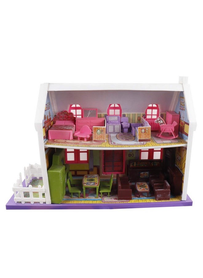Toy Zone Toyzone My Little Doll House (34 Pcs)-44154 (Multicolor) Girls toy|Role Play Set| Doll House with Furniture| Doll house Play set for kids|Play Set For Girls  - Image 2