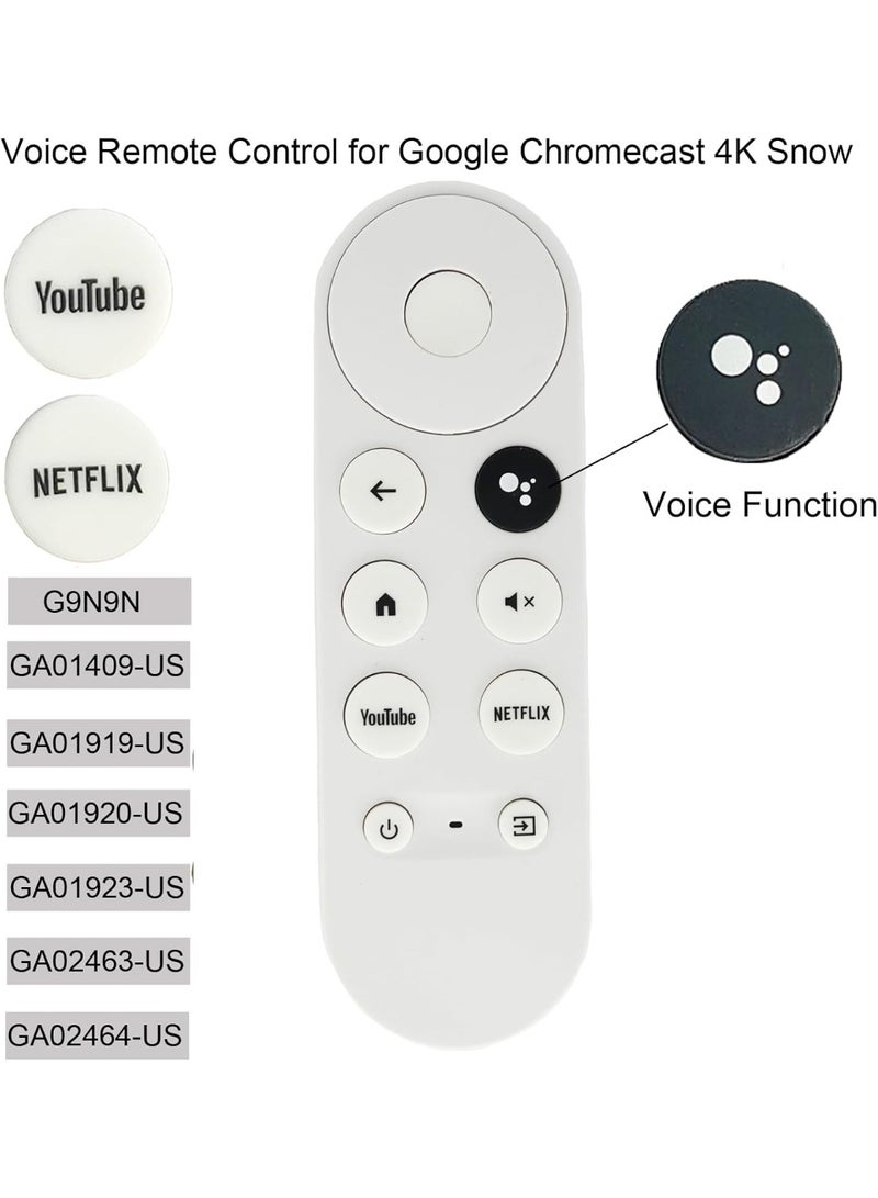 Voice Replacement Remote Control for Google Chromecast 4K Snow Snow Streaming Media Player G9N9N GA01409-US GA01919-US GA01920-US GA01923-US (Remote Control Only)  - Image 4