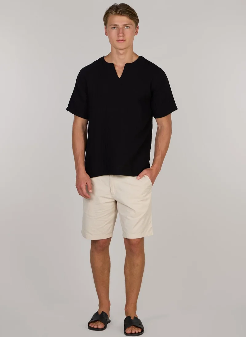 Just Nature Split Neck Cotton Resort T-Shirt