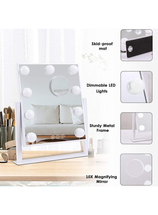 Rock Pow Lighted Makeup Vanity  Mirror White - Image 4