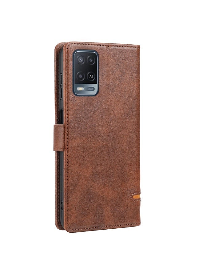 Case Cover For OPPO A56 5G / A54 4G Classic Wallet Flip Leather Phone Case(Brown)