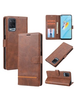 HuHa Case Cover For OPPO A56 5G / A54 4G Classic Wallet Flip Leather Phone Case Brown 