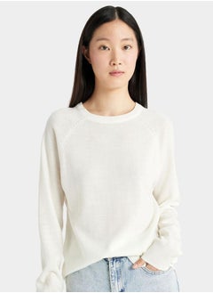 Solid Raglan Sleeve Regular Fit Sweater by Styli
