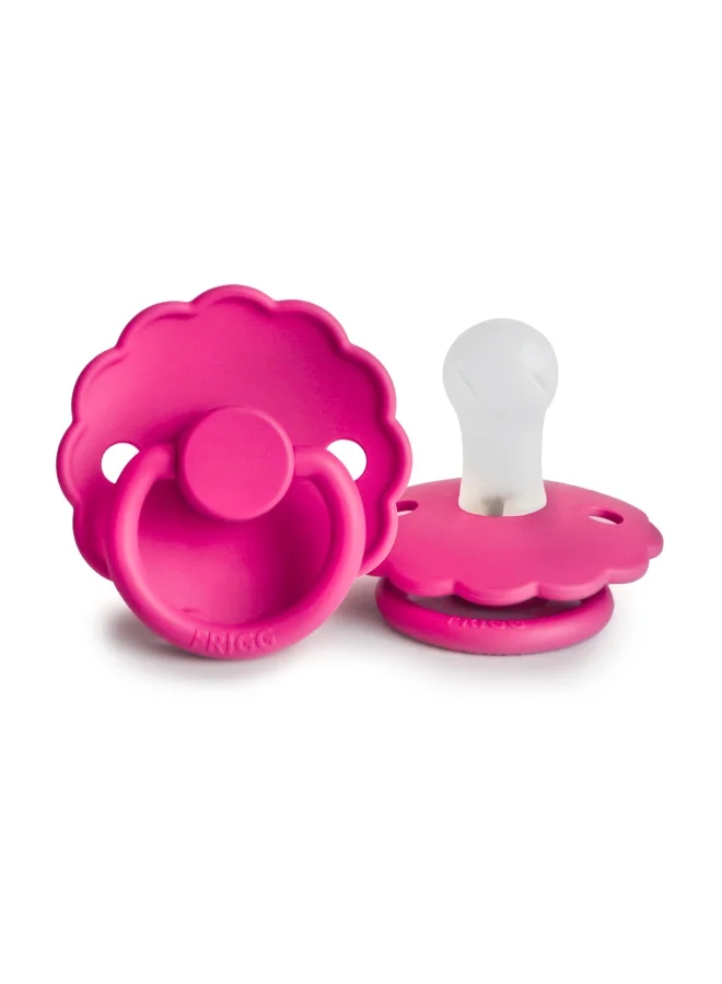 FRIGG Daisy Silicone Baby Pacifier 6-18M 1-Pack Fuchsia - Size 2