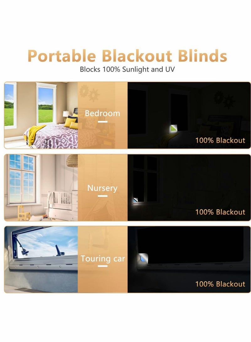 Captaintech Blackout Blind, Portable Blinds Stick On Window No Drill, Material Curtains for Bedroom Nursery Loft Travel RV Car 100x145cm - Image 4