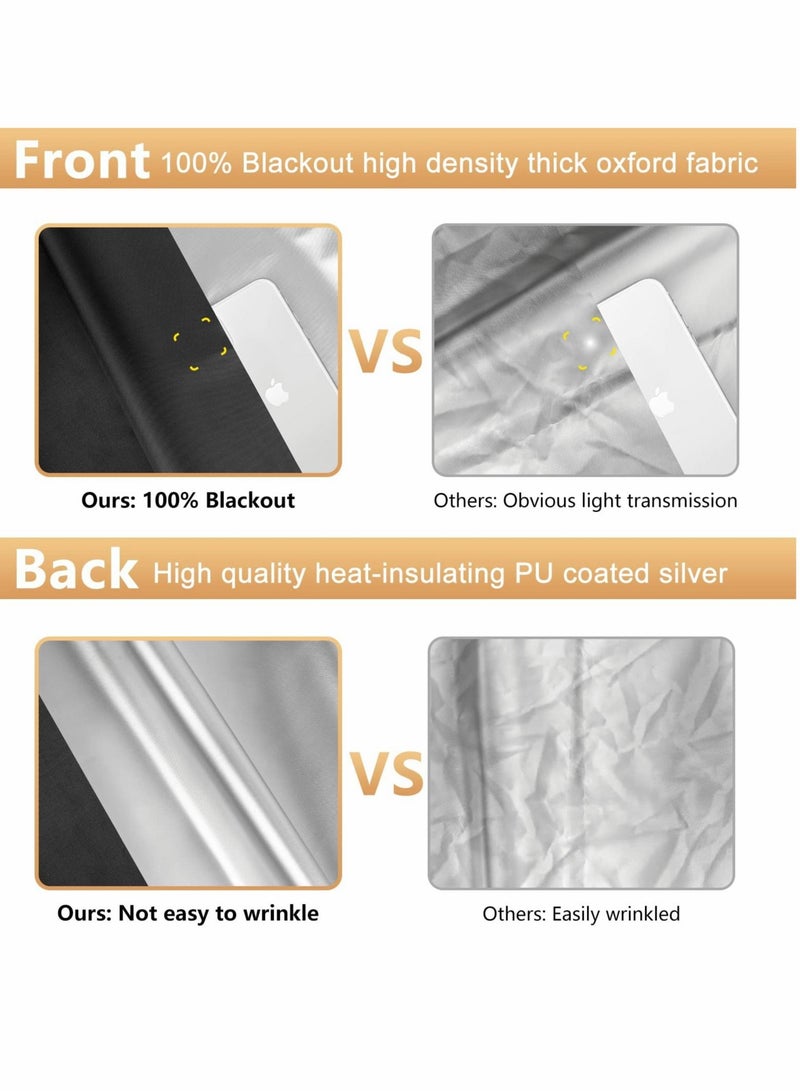 Captaintech Blackout Blind, Portable Blinds Stick On Window No Drill, Material Curtains for Bedroom Nursery Loft Travel RV Car 100x145cm - Image 5