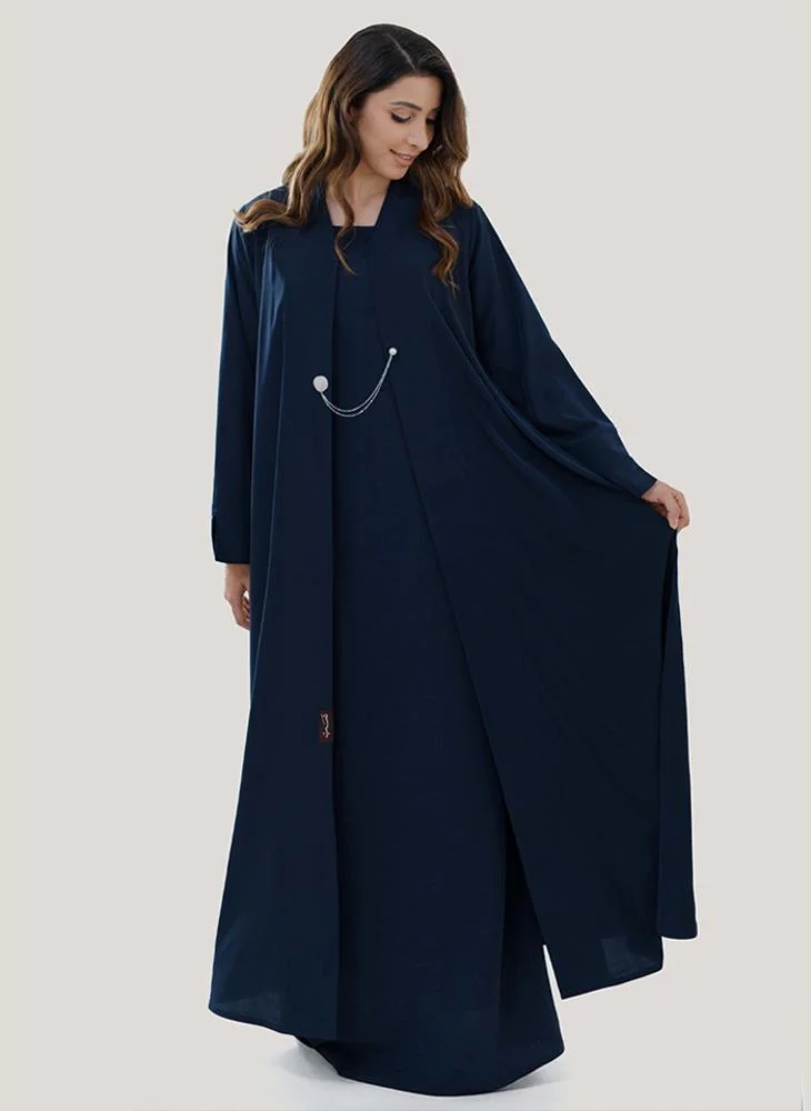 Nasab Art Silk abaya with Handmade brooch (Shell & Pearl)