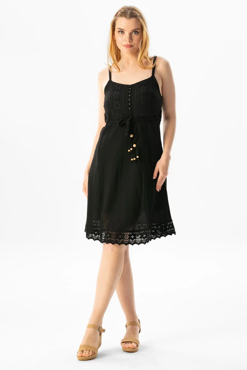 اليش شيل بيزي Lace Trimmed Dress