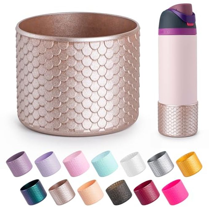 Diumepo Silicone Boot for Owala Water Bottle 24 oz, Anti-Slip Protective Sleeve for Owala Twist,FreeSip and Flip Stainless Steel Water Bottle,BPA Free (Rose Gold)