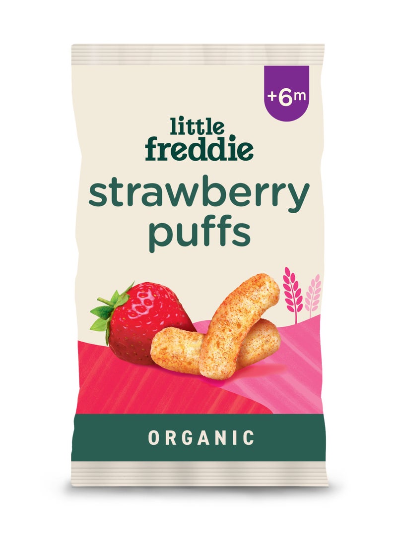 Little Freddie Organic Strawberry Puffs baby food snack +6m 25g - Image 1