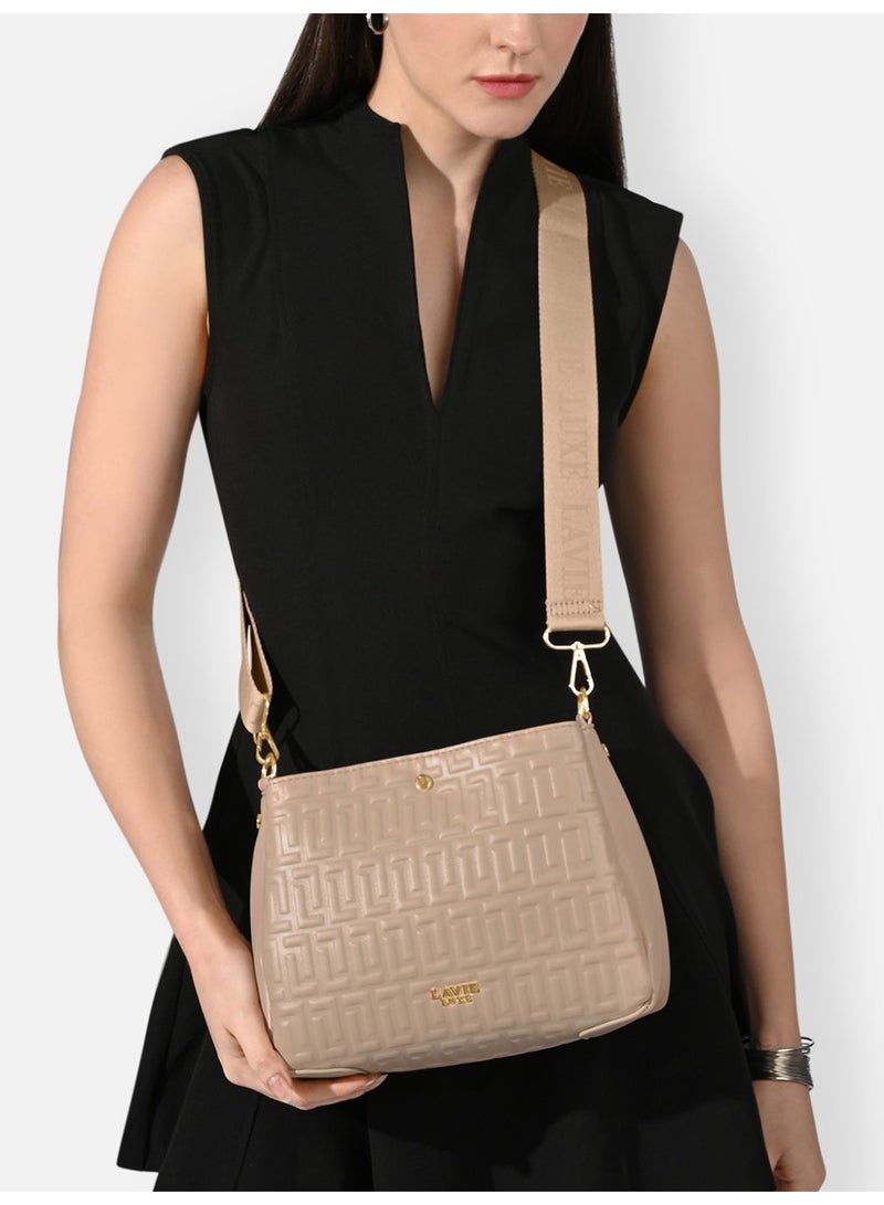 Lavie Luxe Women's Emjane 3 Compartment Sling (Beige) - Image 2