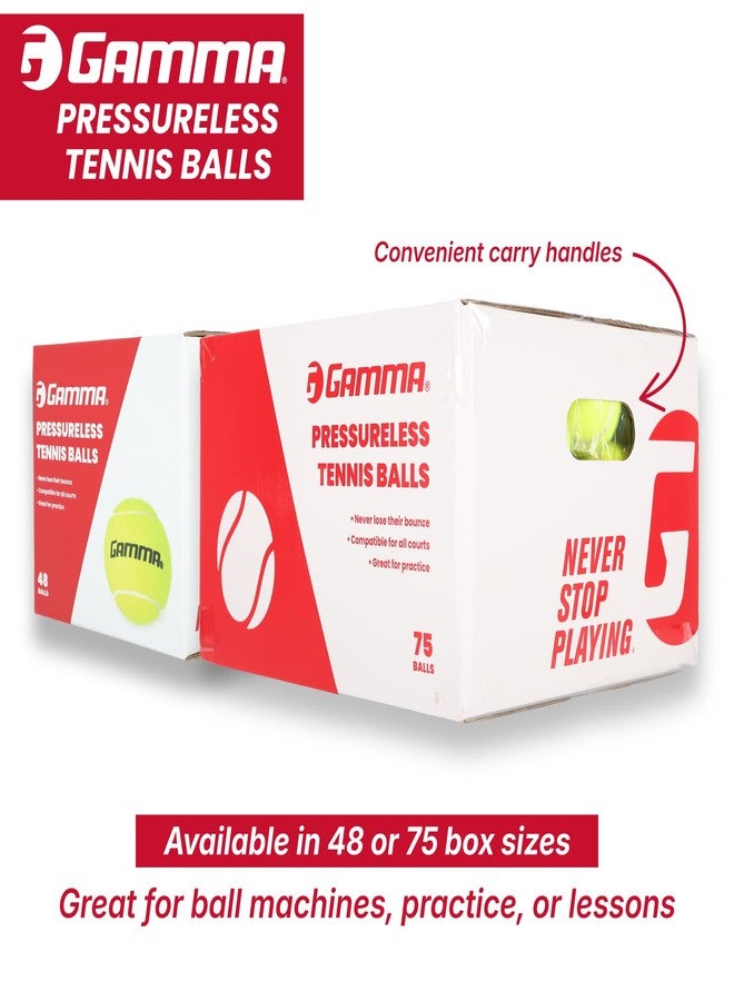 GAMMA Sports Pressureless Tennis Balls Box, Bulk Tennis Balls, Premium Tennis Accessories, 75 Balls, Tennis Practice, Tennis Training, Pet Toys, Dog Ball, Coach, Indoor & Outdoor Play - Image 2