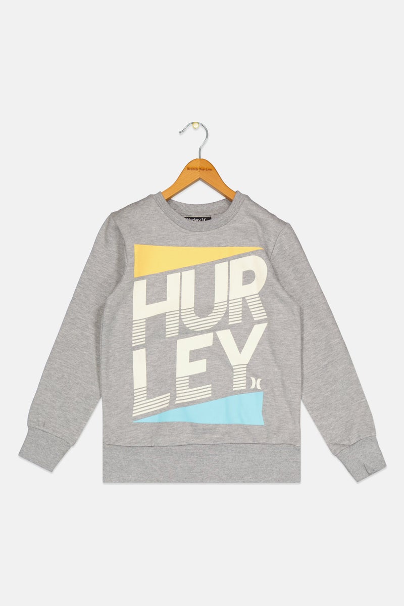 Hurley Kids Boy Sportswear Fit Training Sweatshirt, Grey - Image 1