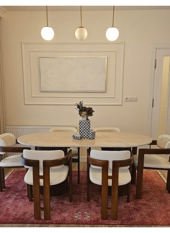 Malazhouse - Marble Dining Set – MZDRS005 - Image 1