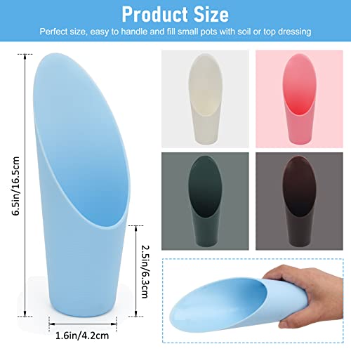 Coitak Bonsai Soil Scoops, 5 PCS Plastic Garden Soil Scoops, Colorful Small Soil Scoops, Gardening Tools - Image 3