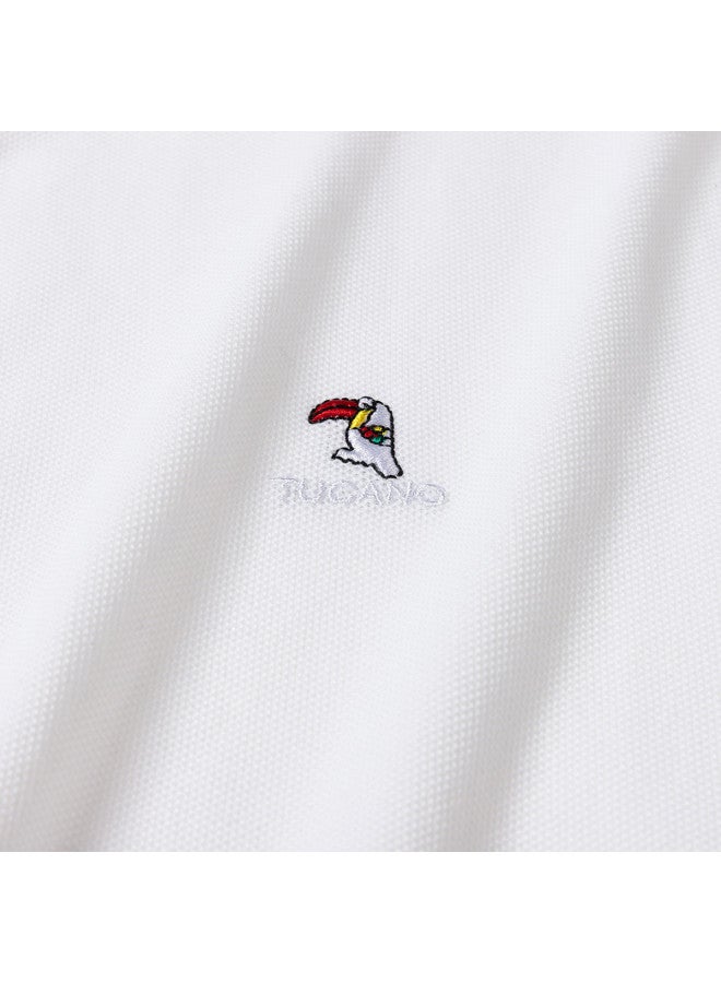 Tucano 100% Cotton Turn-down Collar Business Casual Breathable Short-sleeve Polo Shirt Men's T-shirt - Image 5