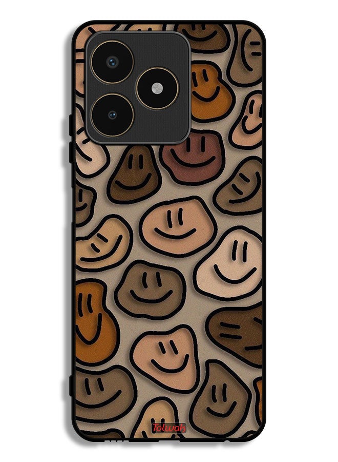 Tolwak Realme C53 Protective Case Cover Smiley Faces Art - Image 1