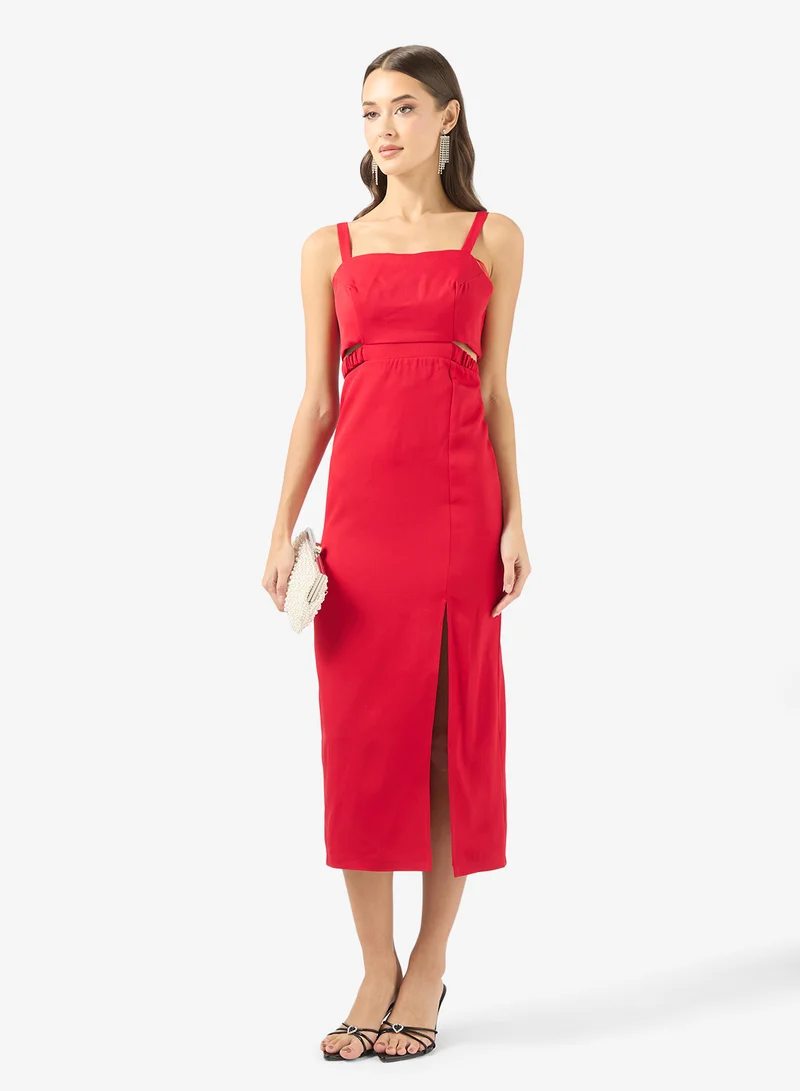 Golden Apple  Cutout Slit Midi Dress for Women | Best Price UAE