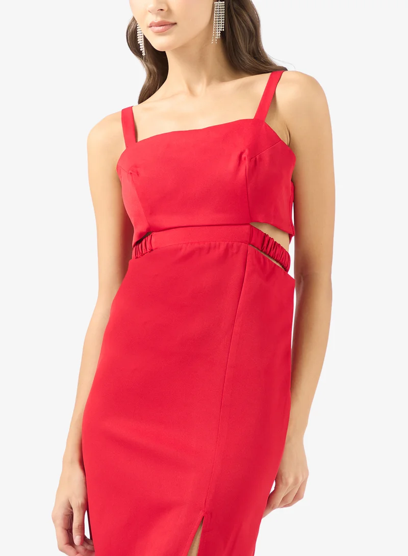 Golden Apple  Cutout Slit Midi Dress for Women | Best Price UAE