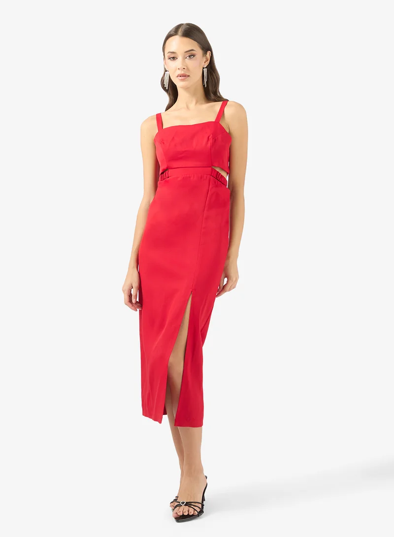 Cutout Slit Midi Dress