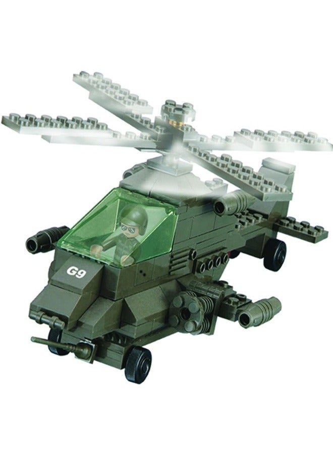 Sluban Military-themed building blocks, including tanks, helicopters, and multi-colored military vehicles. - Image 4