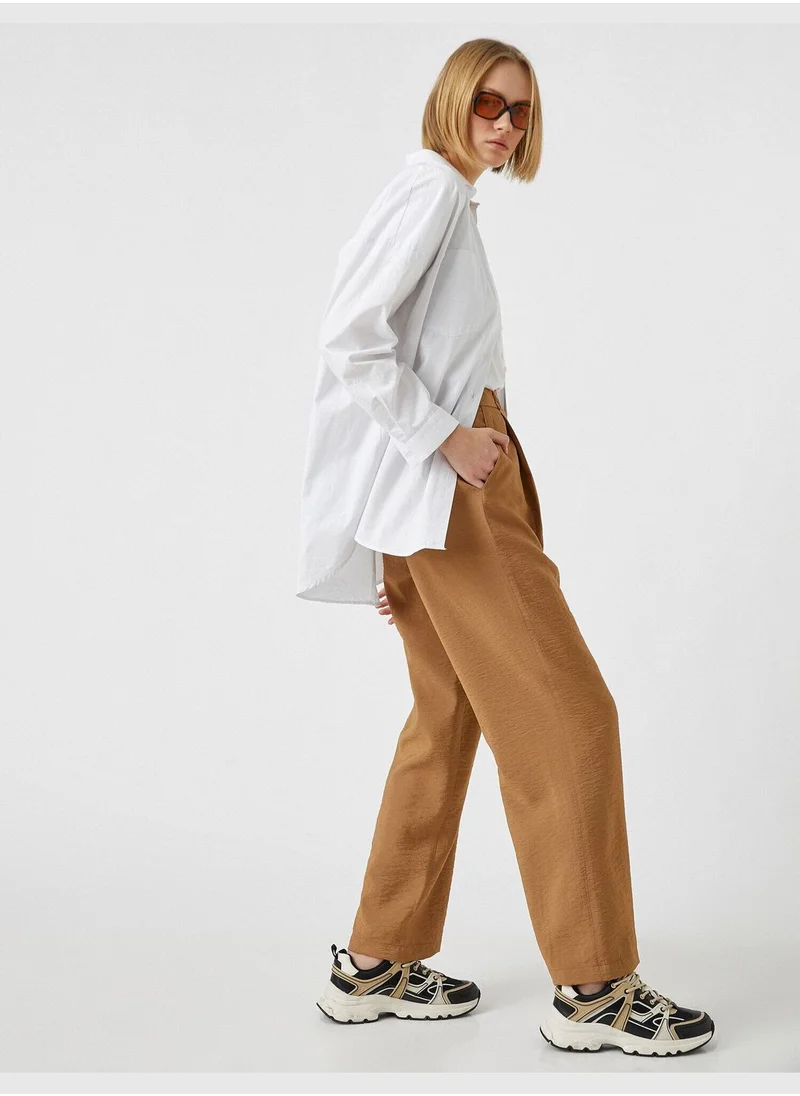 كوتون High Waist Flared Trousers